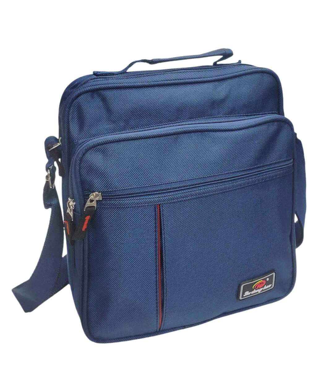 Sacoche pour homme - Multi-poches - Pochette textile - Bleu-3
