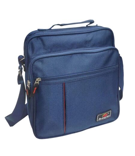 Sacoche pour homme - Multi-poches - Pochette textile - Bleu