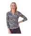Womens/ladies Jersey V Neck 3/4 Sleeve Top Multicoloured WoolOvers-1
