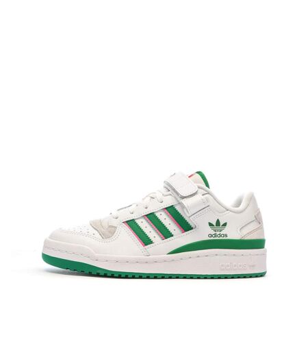 Baskets blanches/vertes femme adidas forum low