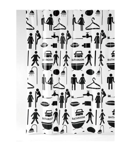 Rideau de douche design MILOS - 180 x 200 cm - Blanc