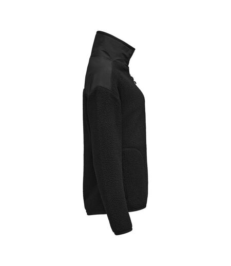 Womens/ladies Cascade Sherpa Fleece Jacket Black Cutter & Buck