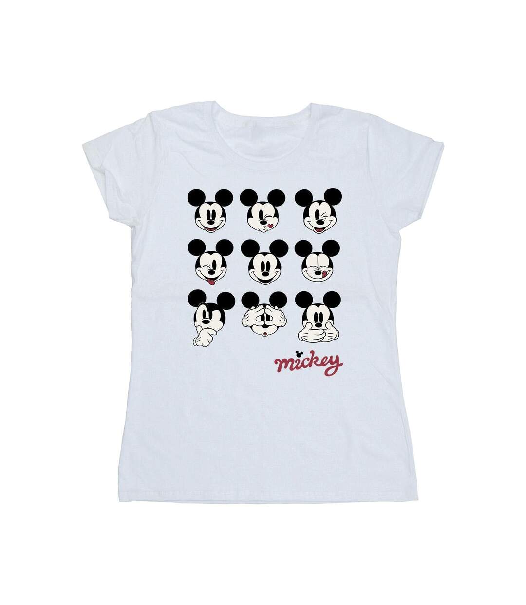 Disney T-shirt en coton Femme/Ladies Mickey Mouse Many Faces (Blanc) - UTBI33194-1