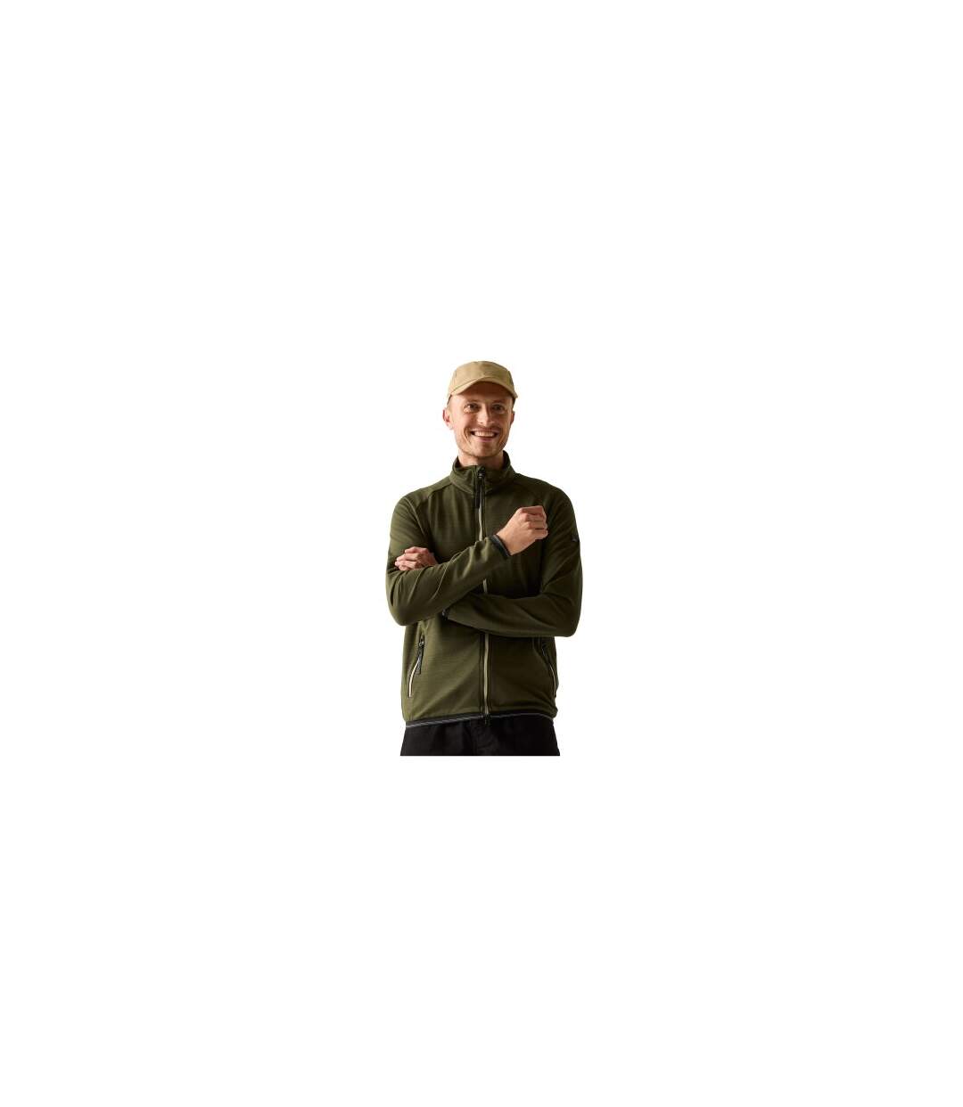 Mens Malton Full Zip Fleece Jacket Dark Khaki Regatta-1