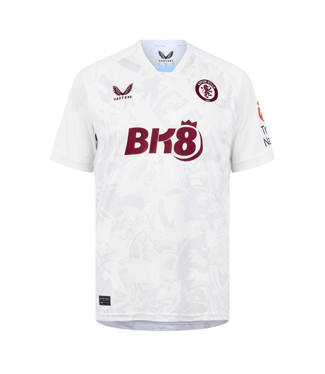 Mens 2023/2024 Aston Villa Fc Football Shirt Brilliant White Castore-1