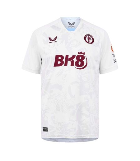 Mens 2023/2024 Aston Villa Fc Football Shirt Brilliant White Castore