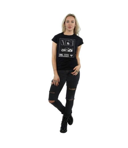 Disney - T-shirt CARS CRUZ RAMIREZ BLUEPRINT - Femme (Noir) - UTBI13779
