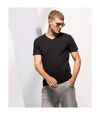 Skinni Fit Men Mens Feel Good Stretch V-neck Short Sleeve T-Shirt (Black)