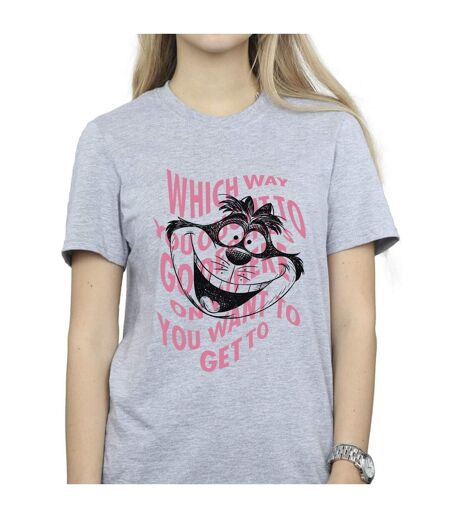 Disney - T-shirt ALICE IN WONDERLAND CHESIRE CAT - Femme (Gris sportif) - UTBI8781
