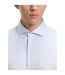 Mens Textured Check Spread Collar Shirt Light Blue Boss-4