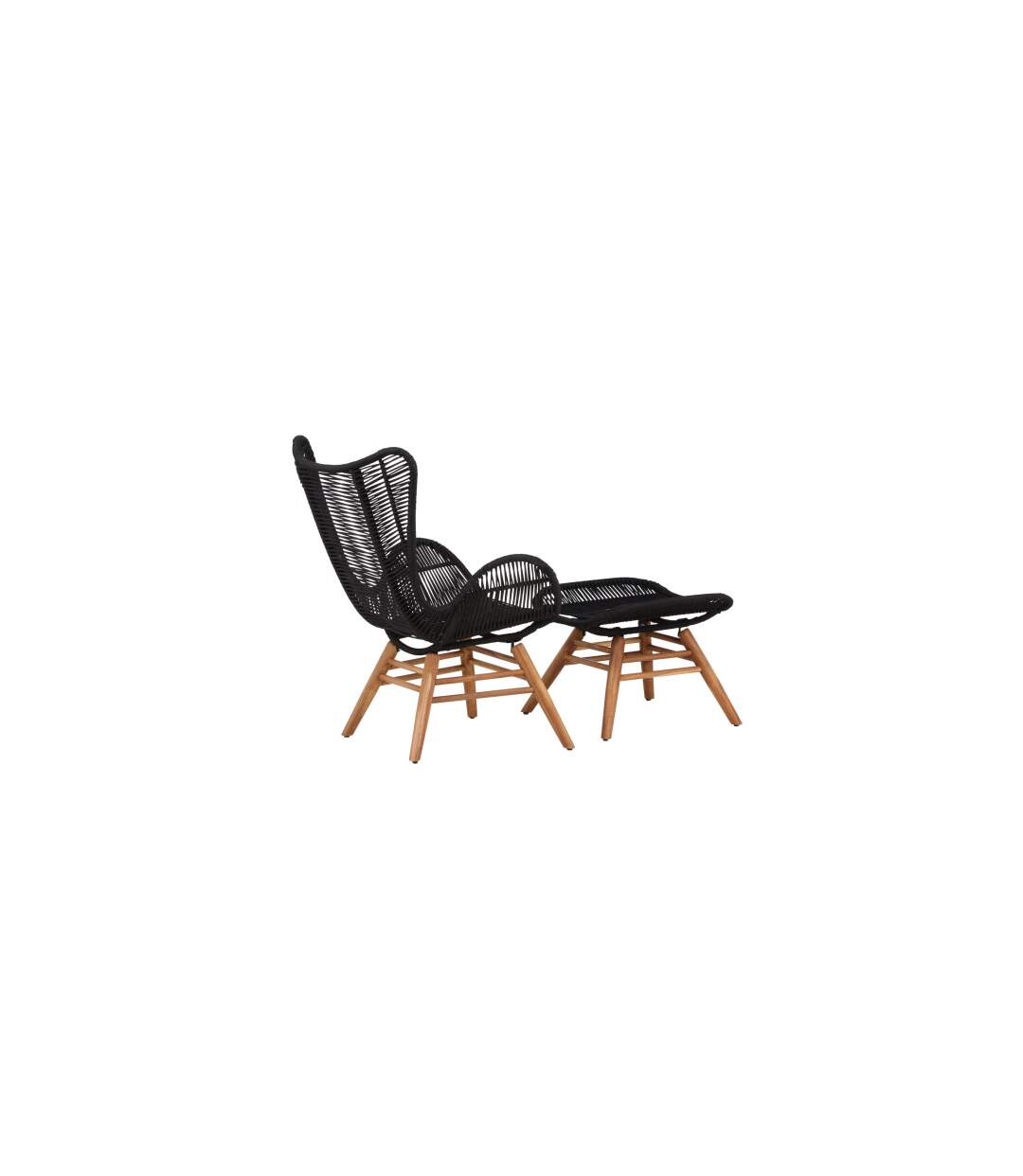 Fauteuil de Jardin Avec Repose-Pieds Tingeling 103cm Noir-4