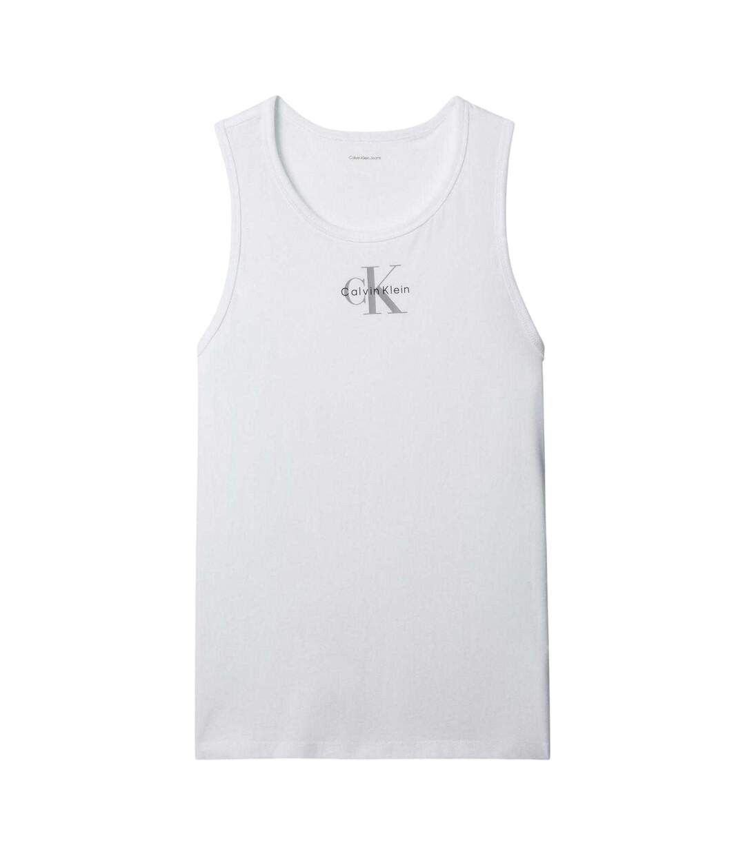 Mens Monogram Regular Tank Top Bright White Calvin Klein-2