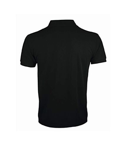 SOLs Mens Prime Pique Plain Short Sleeve Polo Shirt (Black)
