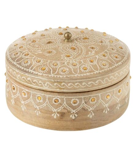 Boîte Déco en Bois Perle du Sahara 14cm Naturel