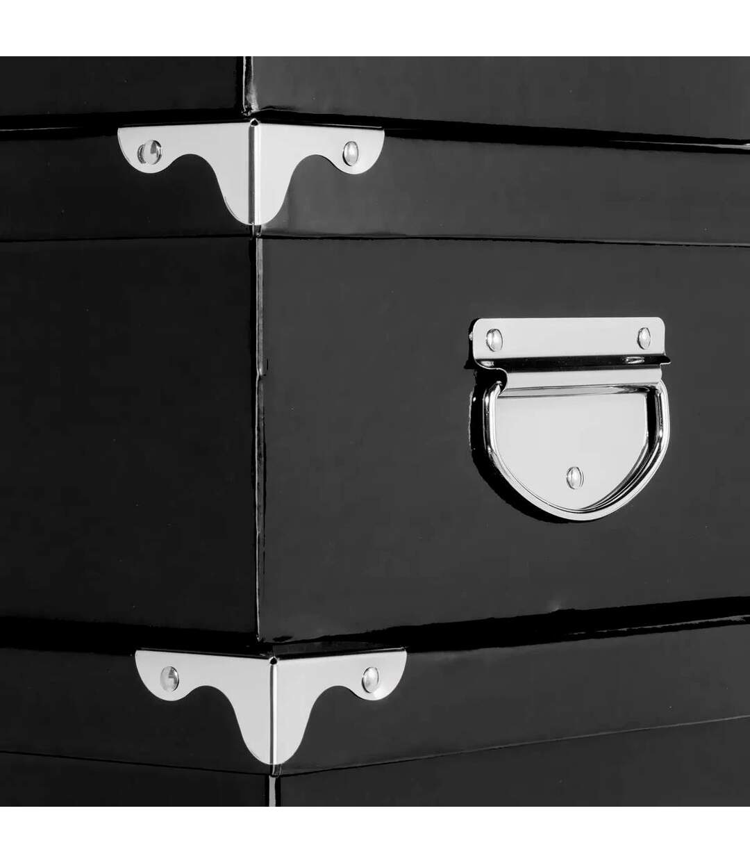 Set de 6 Boîtes de Rangement Uni 48cm Noir-5