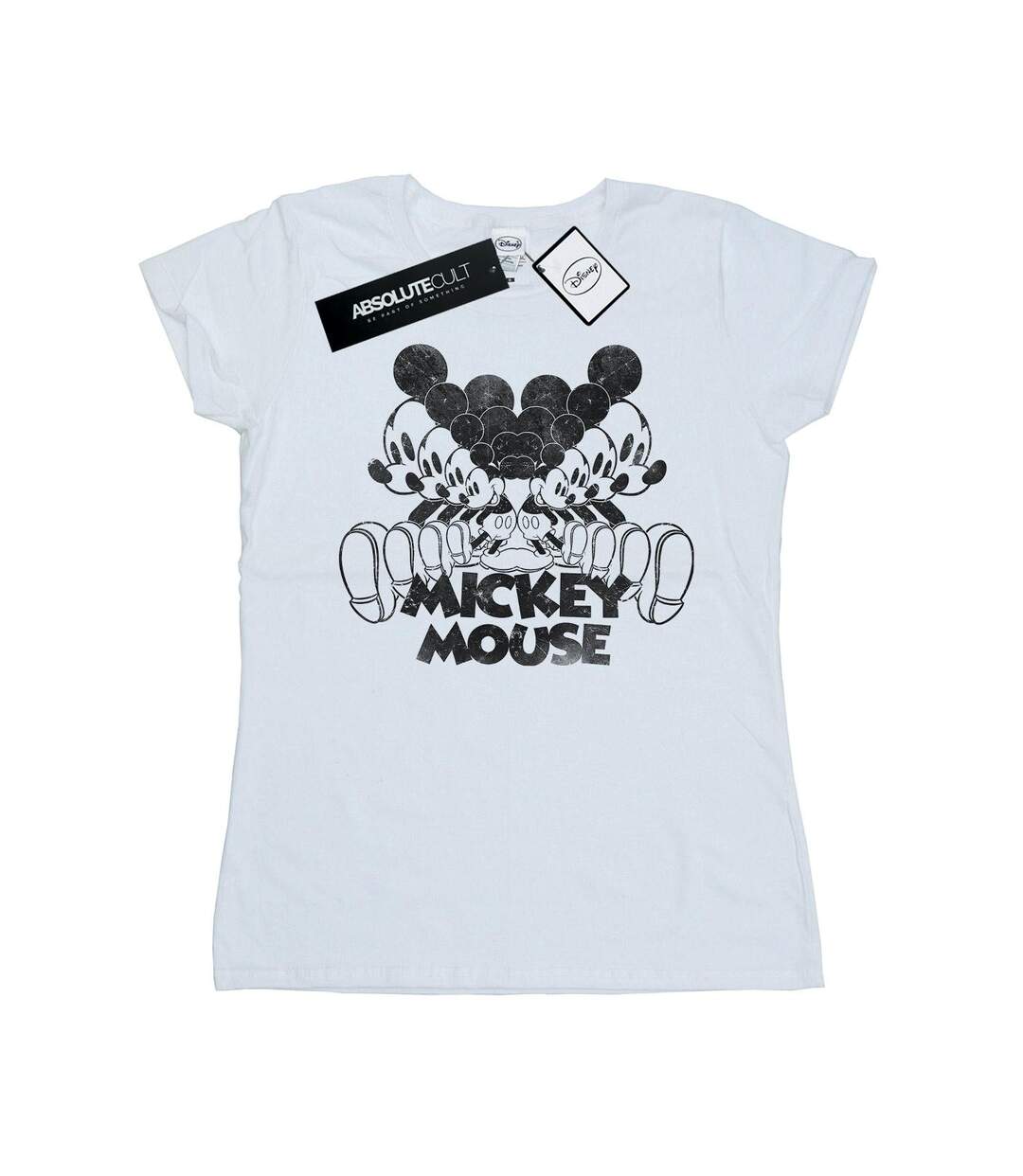 Disney T-shirt en coton miroité Mickey Mouse Femme/Ladies (Blanc) - UTBI30929-1