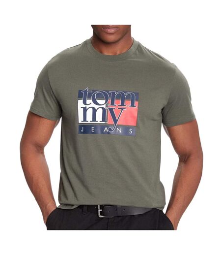 T-shirt kaki homme tommy hilfiger flag