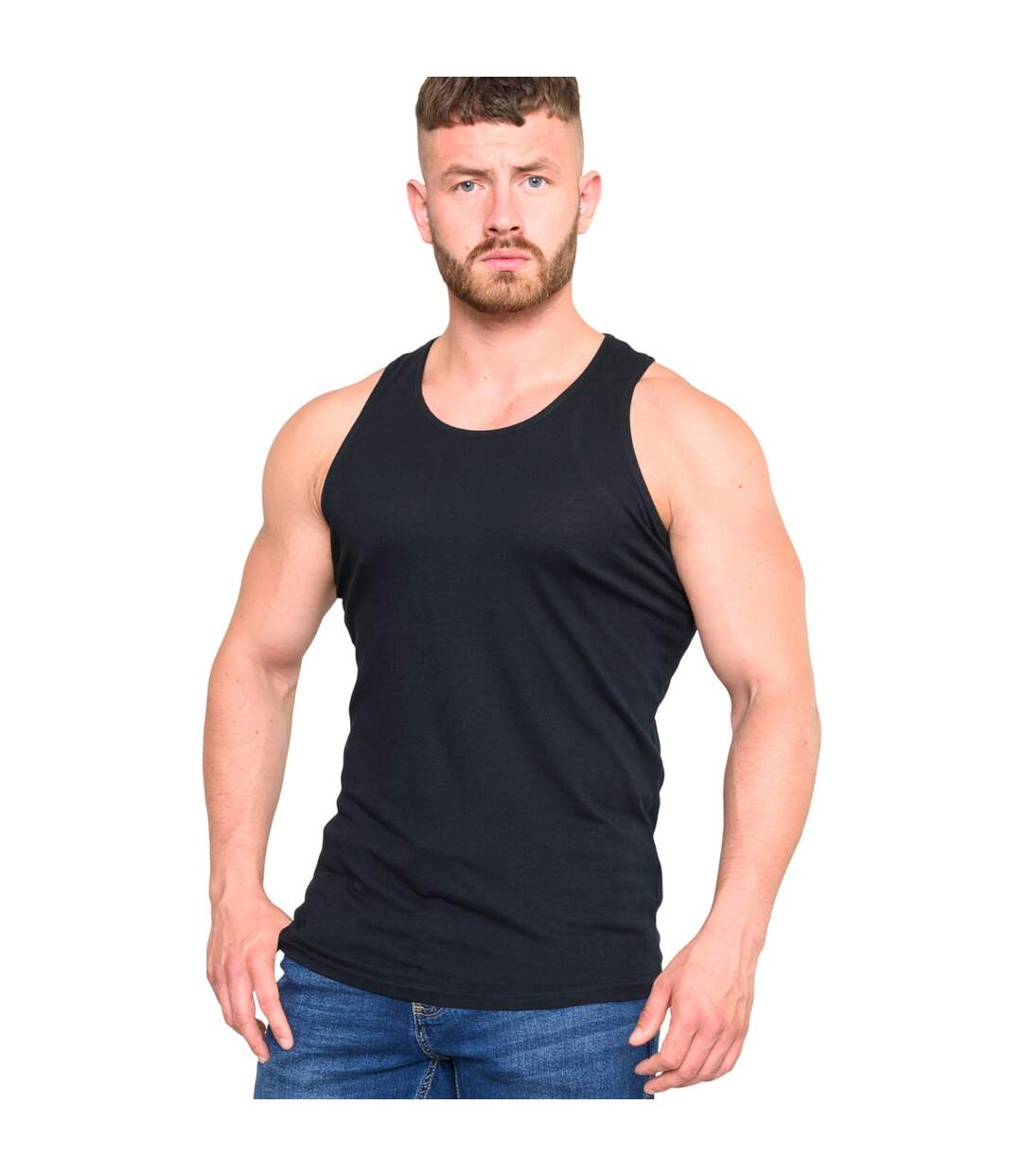 Duke Mens Fabio-1 Muscle Vest (Black) - UTDC173-3