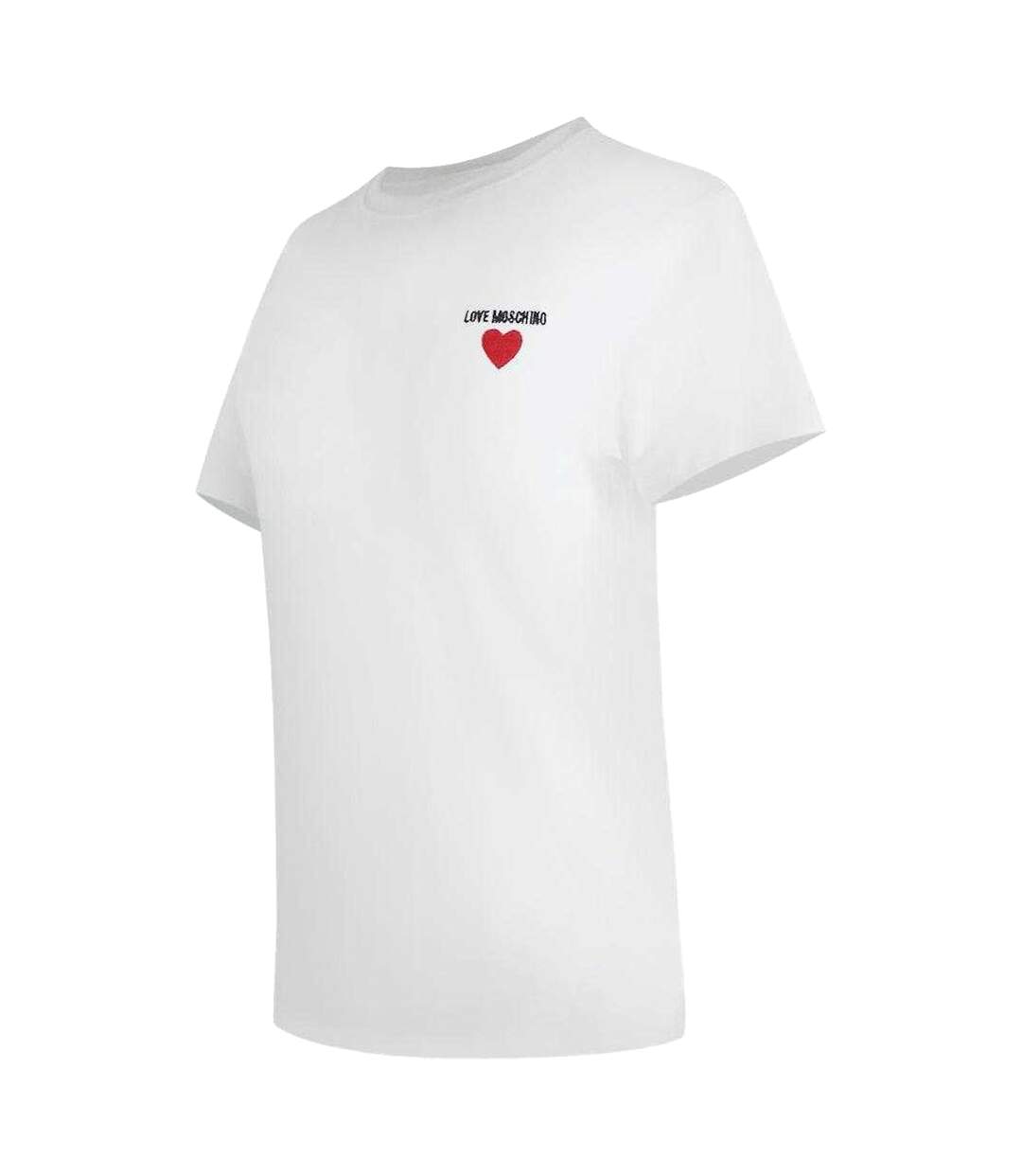 T-shirt Tous Les Jours Motif/style Signature Femme Blanc Love Moschino-3