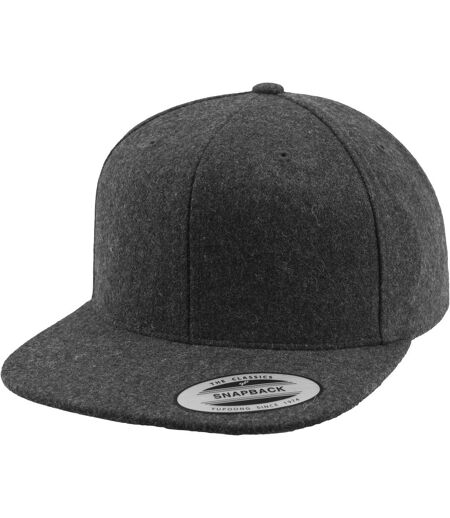 Flexfit By Yupoong Melton Wool Snapback Cap (Dark Gray) - UTRW7610