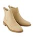 Womens/ladies Charlie Leather Boots Natural Toms-1
