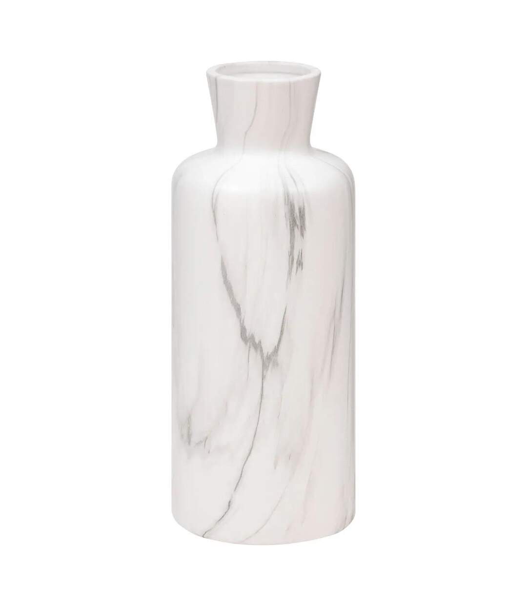 Vase Déco Effet Marbre Soa 30cm Blanc-1