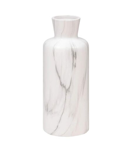 Vase Déco Effet Marbre Soa 30cm Blanc