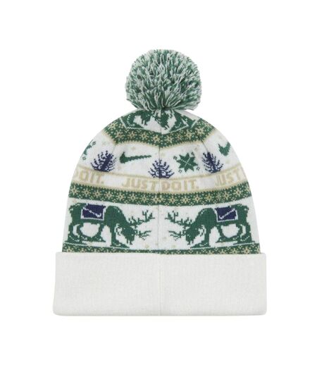 Peak Reindeer Bobble Hat White Fir Green Brown Nike