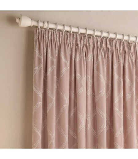 Olivia pencil pleat curtains 66in x 72in blush red Paoletti