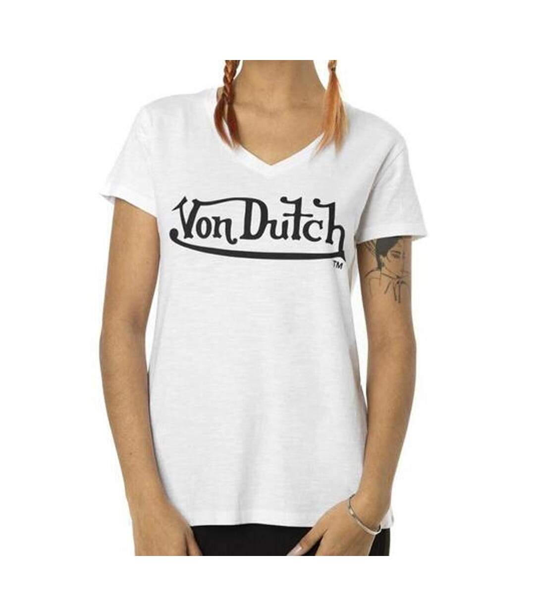 T-Shirt blanc/noir femme von dutch lec-1