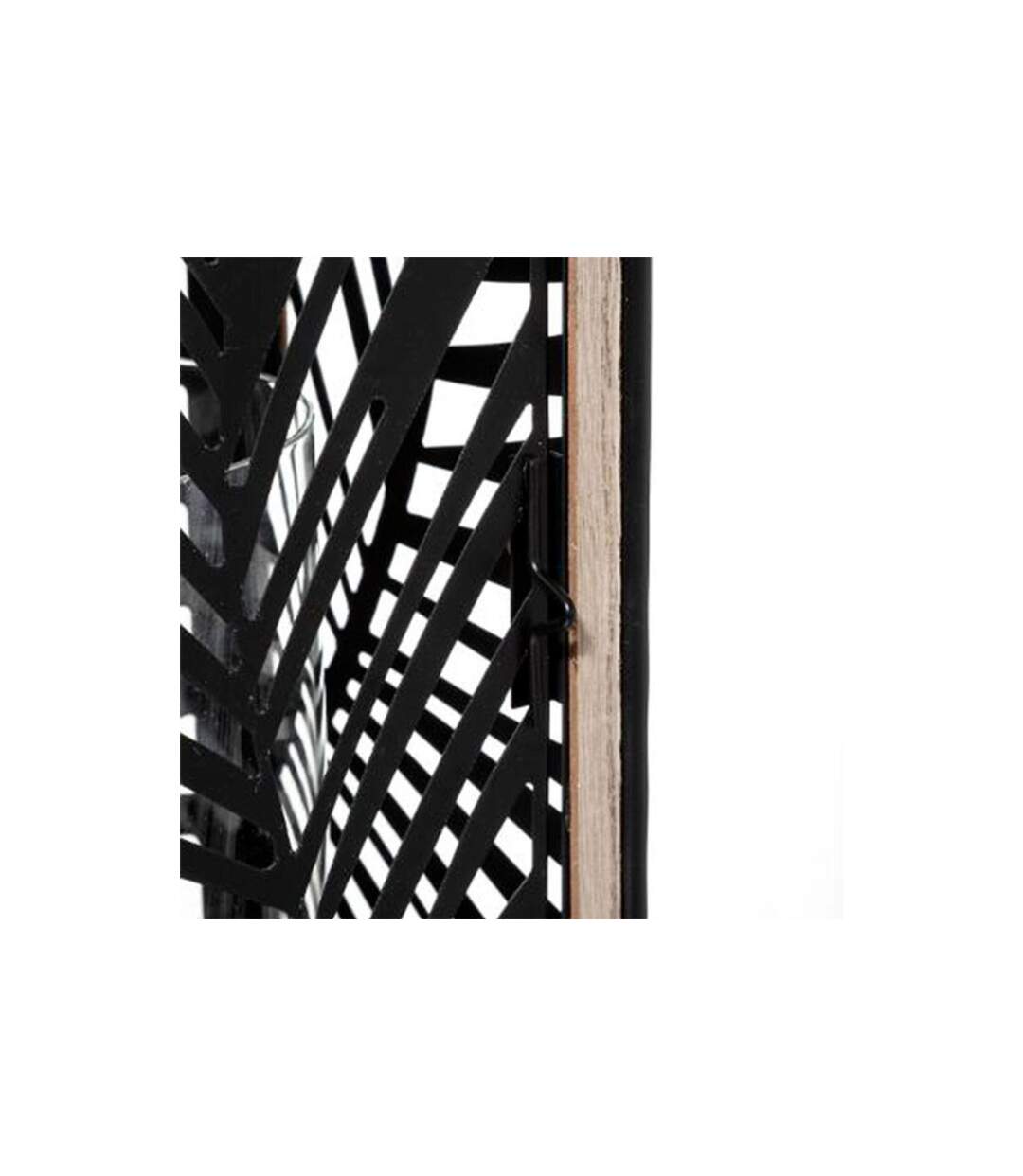Lanterne en Métal Design Feuillage 38cm Noir-3