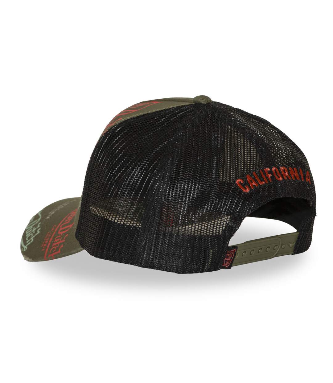 Casquette trucker effet usé avec patch et print Café Vondutch-5