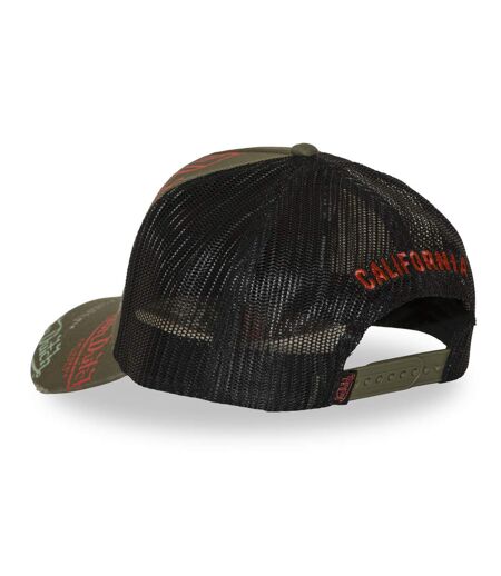 Casquette trucker effet usé avec patch et print Café Vondutch