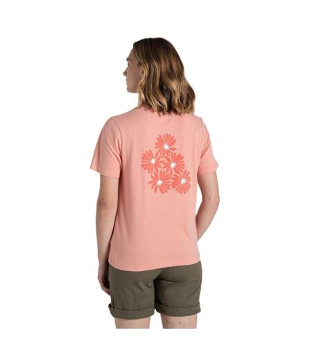 T-shirt Manches Courtes Motif/style Marguerite Malibo Femme Corail Clair Floral Craghoppers