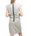 Robe Beige Chinée Sans Manches Femme, Longueur Genoux, Col Bateau, Ceinture Incluse, Doublée-2