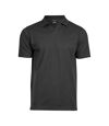 Tee Jays Mens Stretch V Neck Polo Shirt (Black)