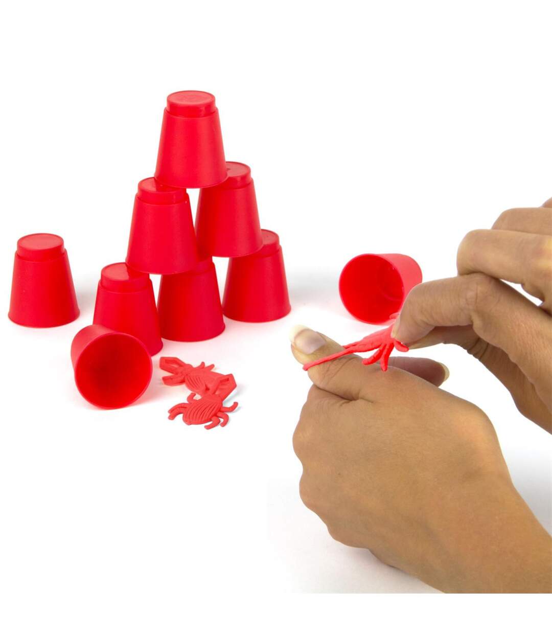 Mini-Jeu 10 Verres Chamboule-Tout 4cm Rouge-4