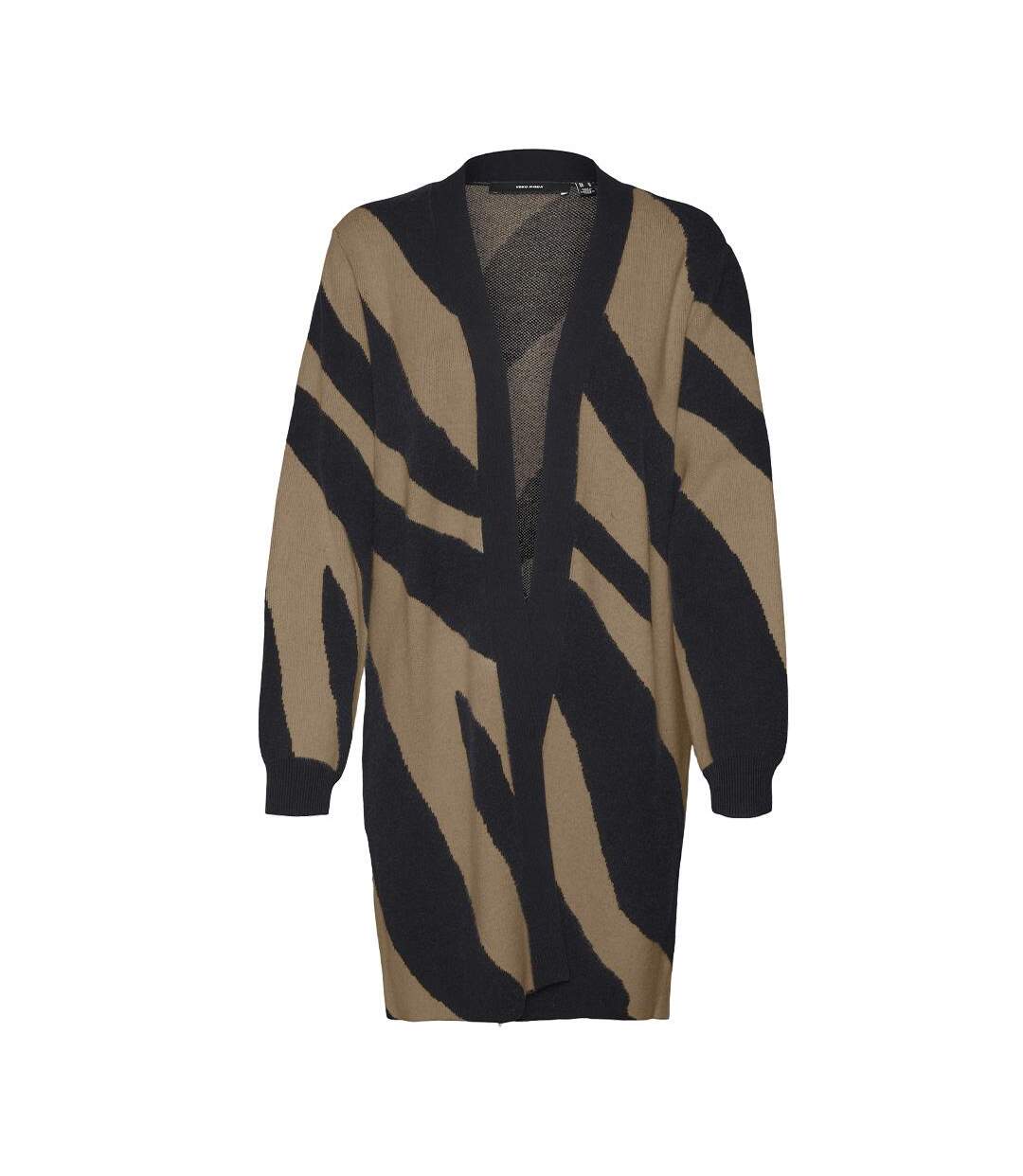 Gilet long noir/camel femme vero moda nancy-3