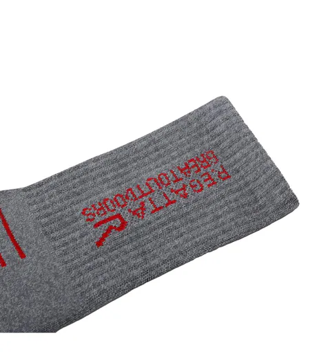 Mens Bamboo Crew Socks Grey Marl Red Regatta