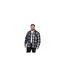 Mens Newman D555 Checked Kingsize Shacket Navy Duke-1