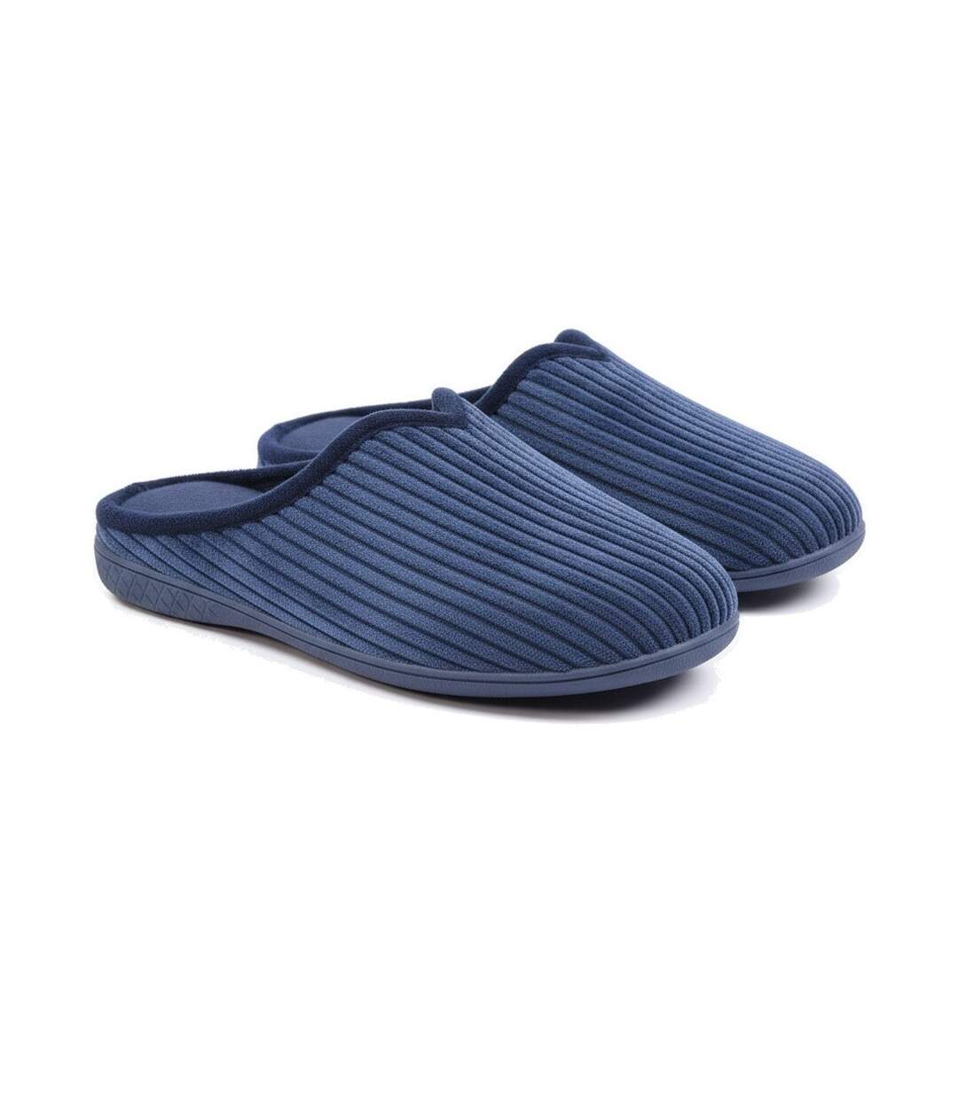 OZABI Mules Femme Unies, Velours Côtelé Synthétique, Passepoil Fourrure-3
