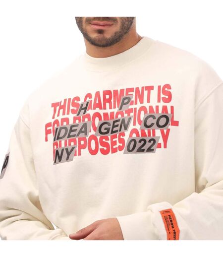 Mens Promo Only Crew Neck Sweatshirt White Red Heron Preston