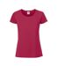 Womens/ladies Iconic 190 T-shirt Cranberry Fruit Of The Loom-1