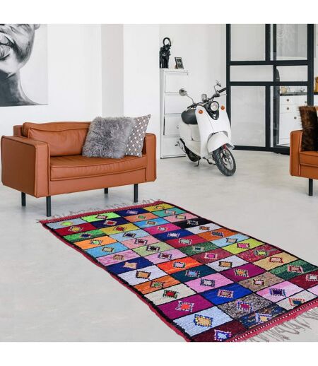 Authentique tapis berbère fait à la main en coton BOUCHAROUETTE AC