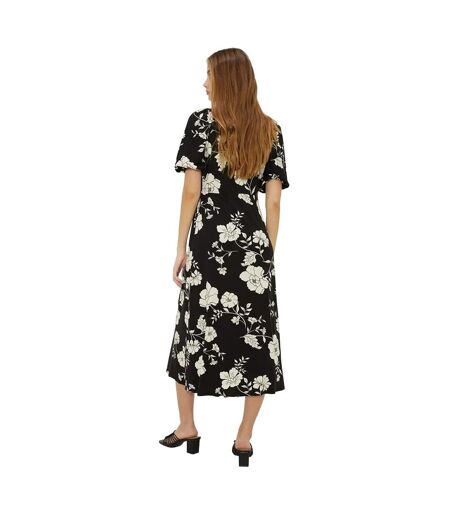 Dorothy Perkins Womens/Ladies Floral Front Tie Midi Dress (Black) - UTDP3899