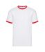 T-shirt Ringer Homme Blanc Rouge Fruit Of The Loom-1