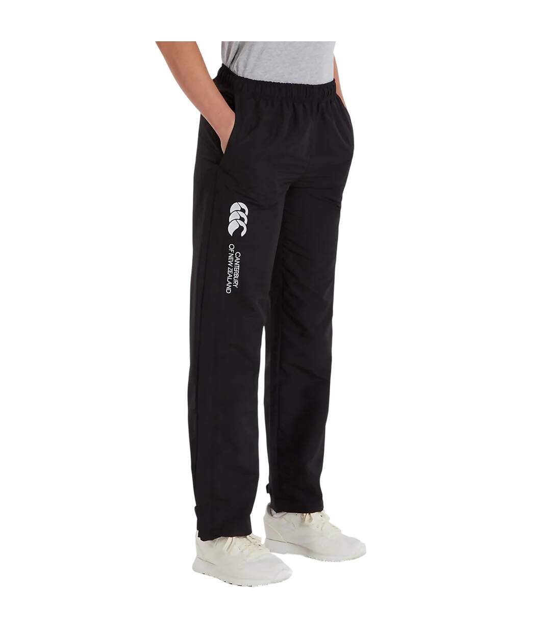 Womens/ladies Open Hem Tracksuit Bottoms Black Canterbury-1
