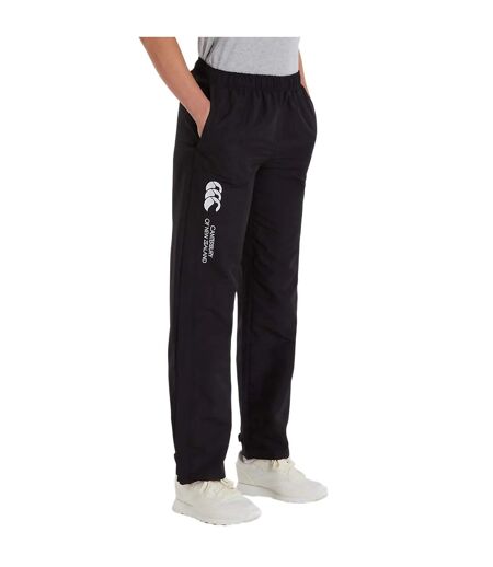 Womens/ladies Open Hem Tracksuit Bottoms Black Canterbury