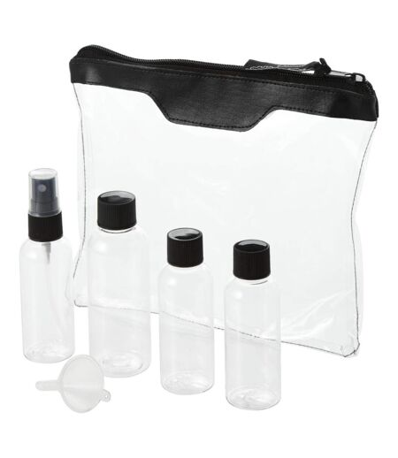 Bullet Set de bouteilles de voyage approuvé par la compagnie aérienne Munich (Transparent/Black) (7.9 x 6.3 x 1.3 inches) - UTPF1210