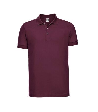 Russell Mens Pique Stretch Polo Shirt (Burgundy)